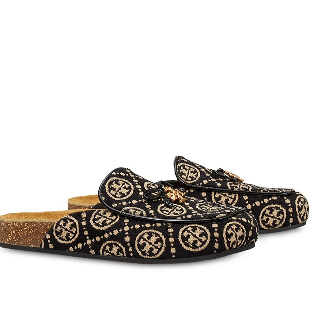 Tory Burch Monogram Logo Charm Mule